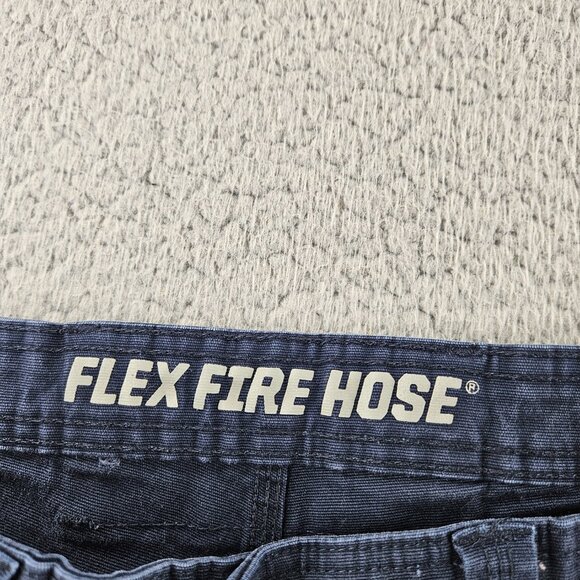 Duluth Flex Fire Hose Pants Mens 36x32 Blue Relaxed Fit Utility Workwear Cotton - Picture 3 of 16